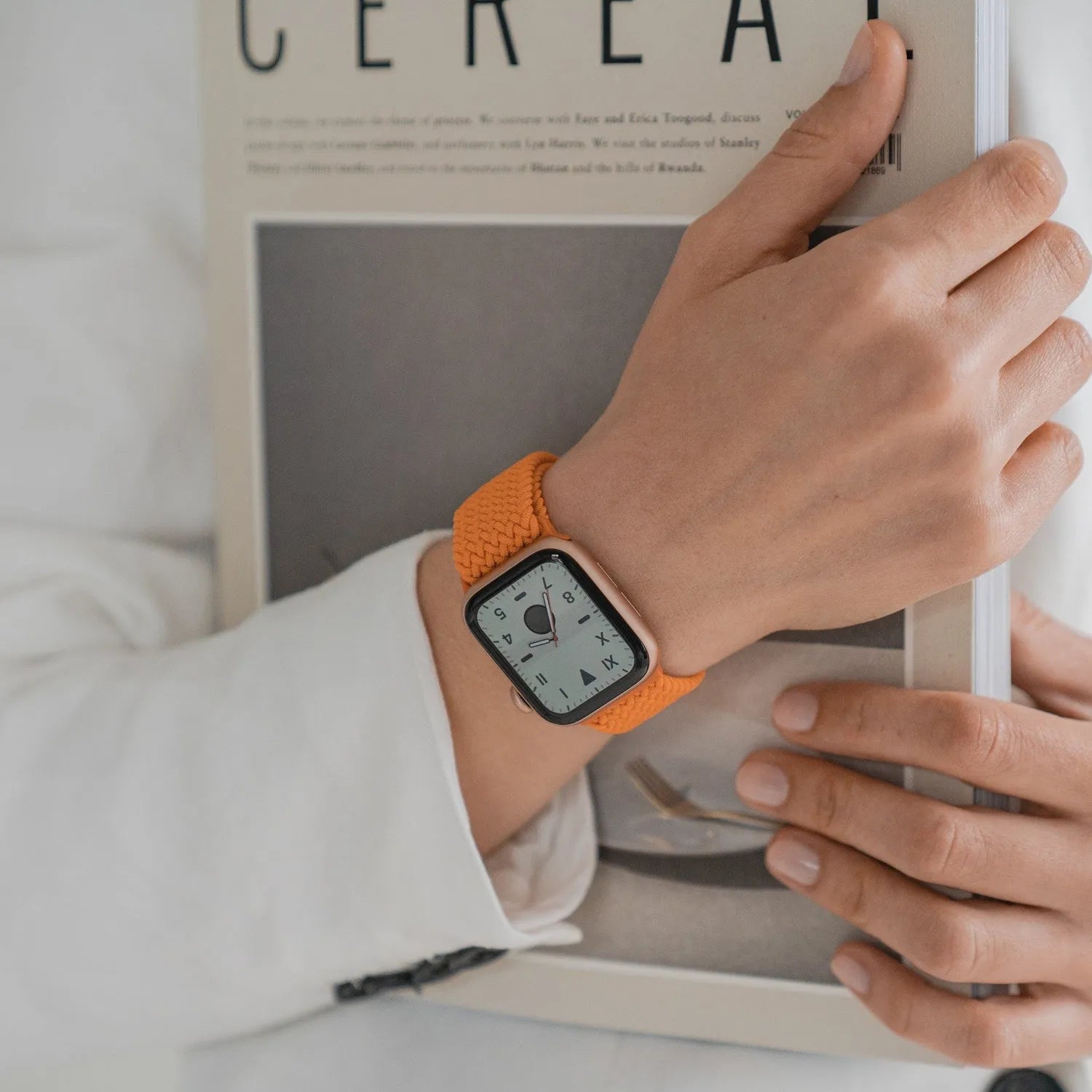 Adjustable Apple Watch Braided Loop#color_orange