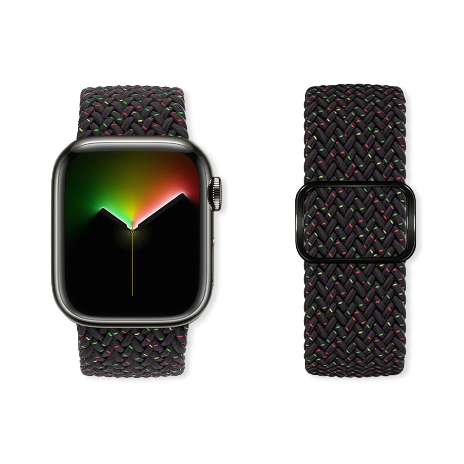 Adjustable Apple Watch Braided Loop#color_star black