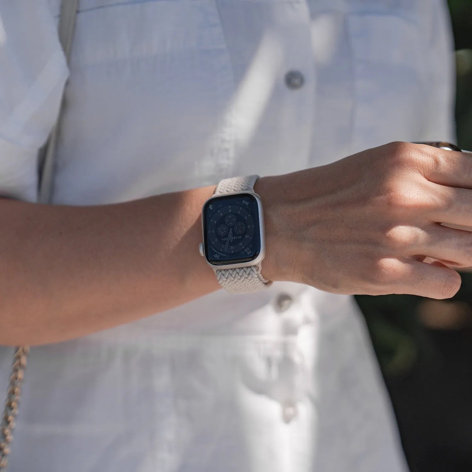 Adjustable Apple Watch Braided Loop#color_starlight