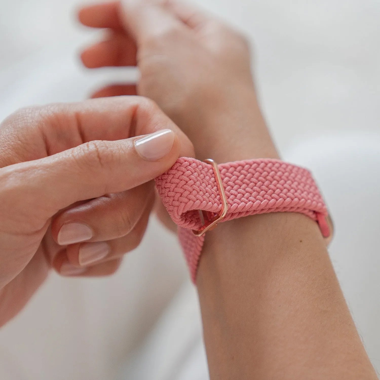 Adjustable Apple Watch Braided Loop#color_watermelon red