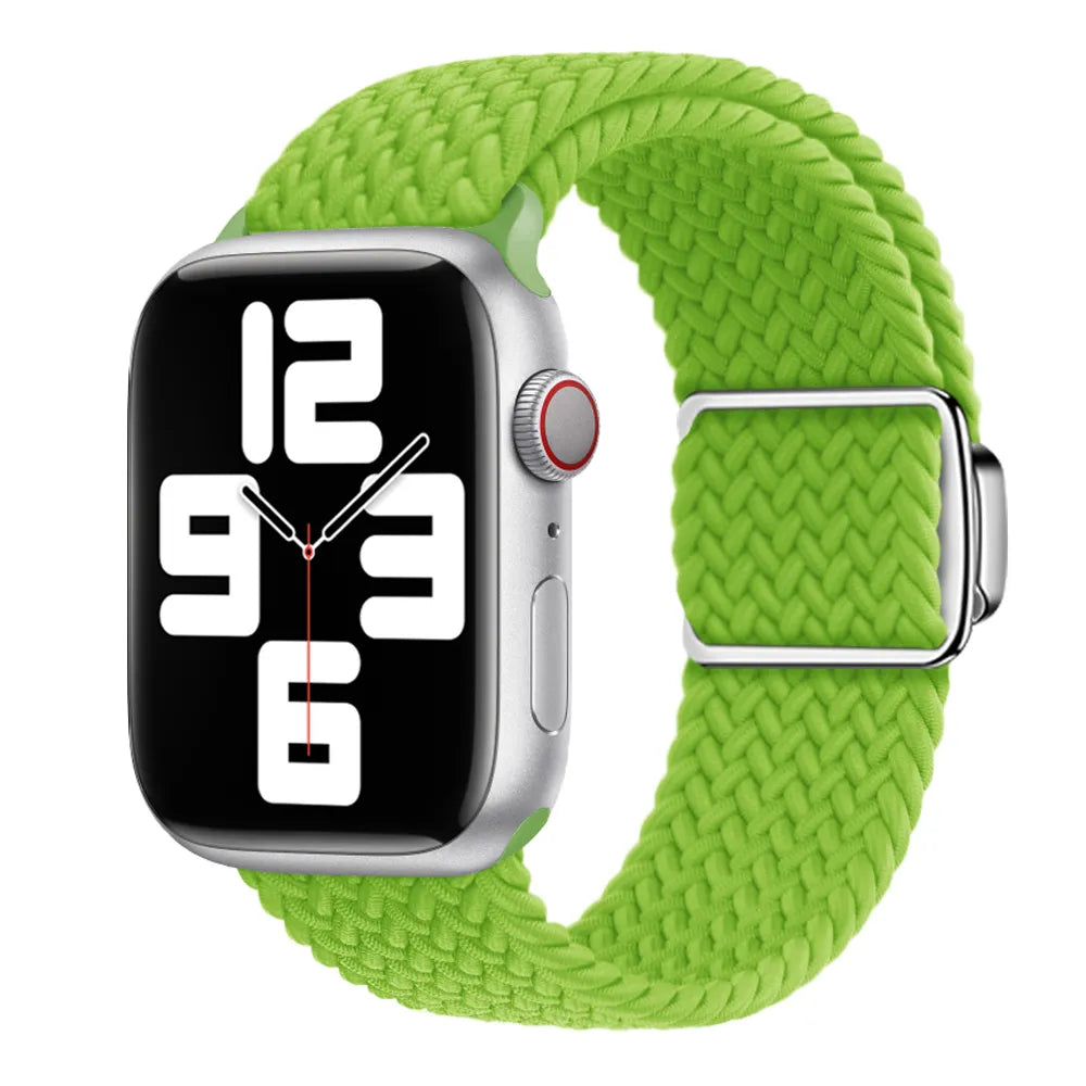 Apple Watch Magnetic Buckle Braided Loop#color_bright green