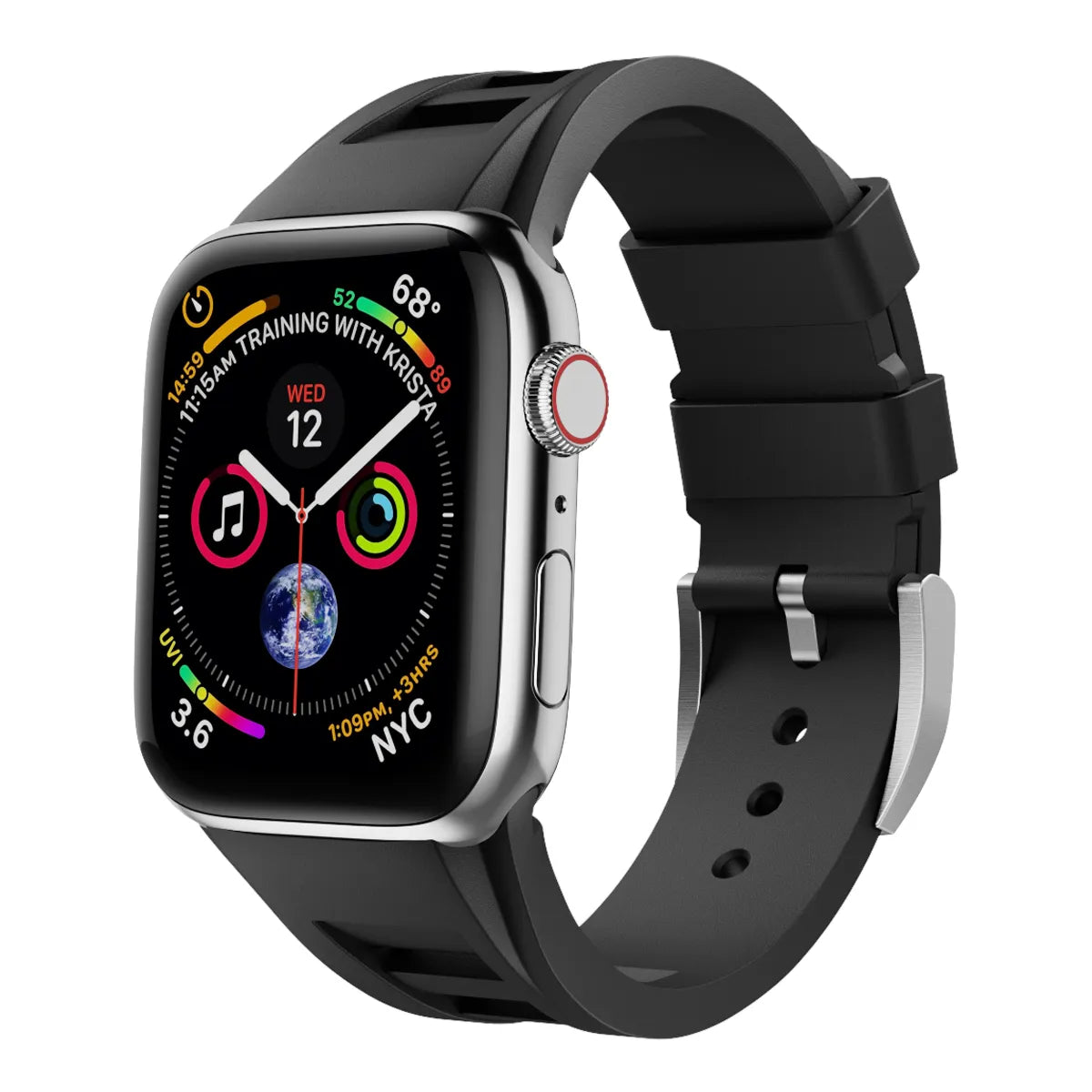 Apple Watch Ultra silicone band#color_black / silver