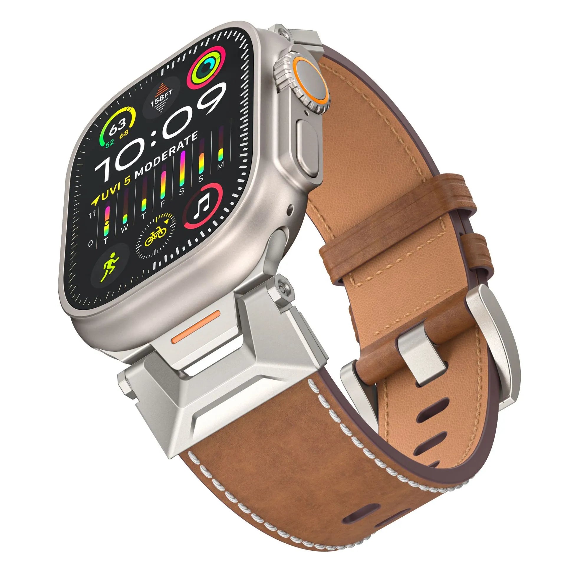 Apple Watch Ultra mech band#color_titanium brown