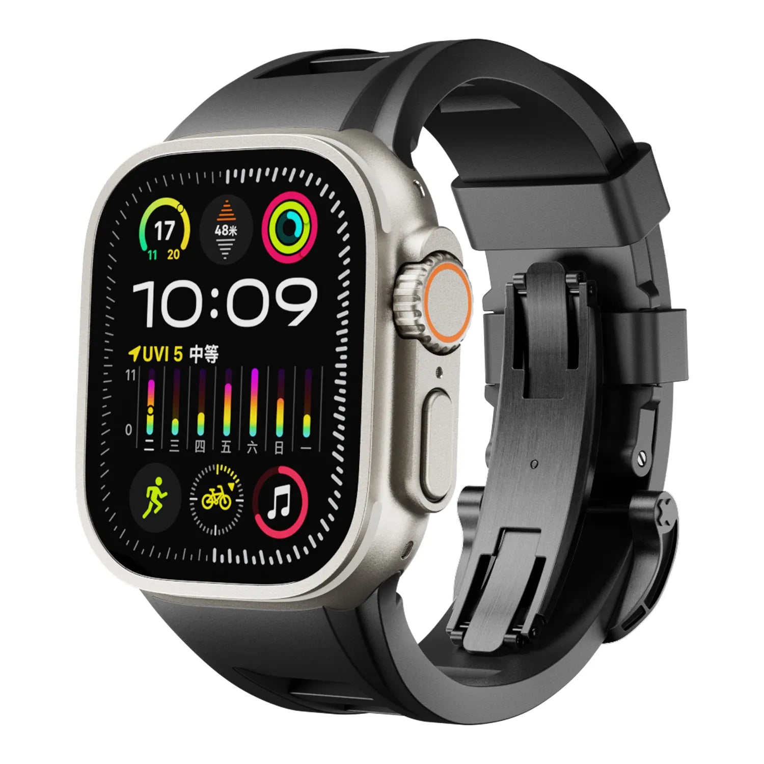 Apple Watch Ultra silicone band#color_black / black