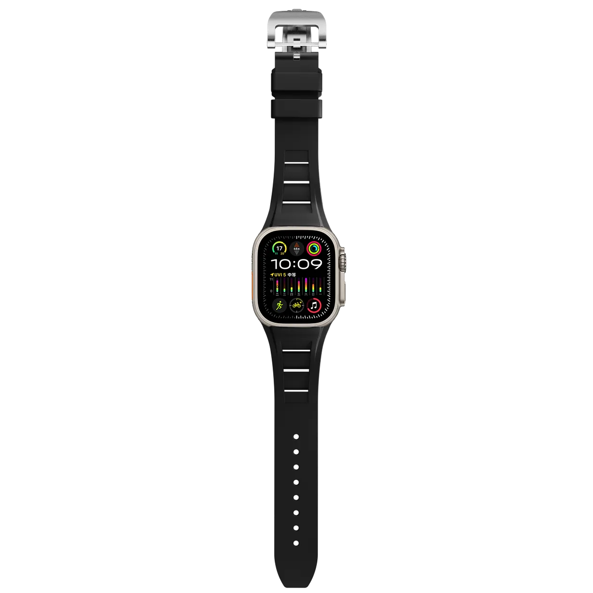 Apple Watch Ultra silicone band#color_black / silver