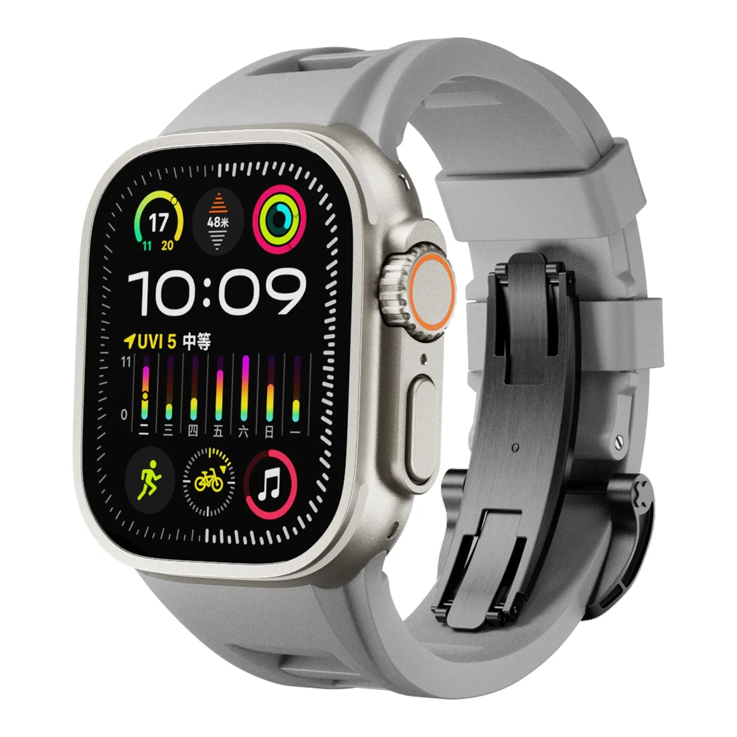 Apple Watch Ultra silicone band#color_gray / black