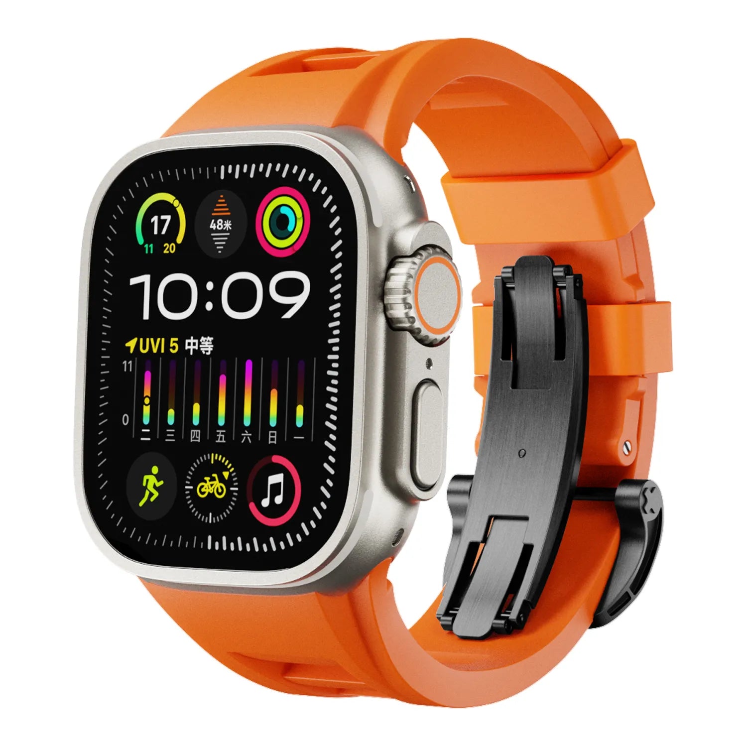 Apple Watch Ultra silicone band#color_orange / black