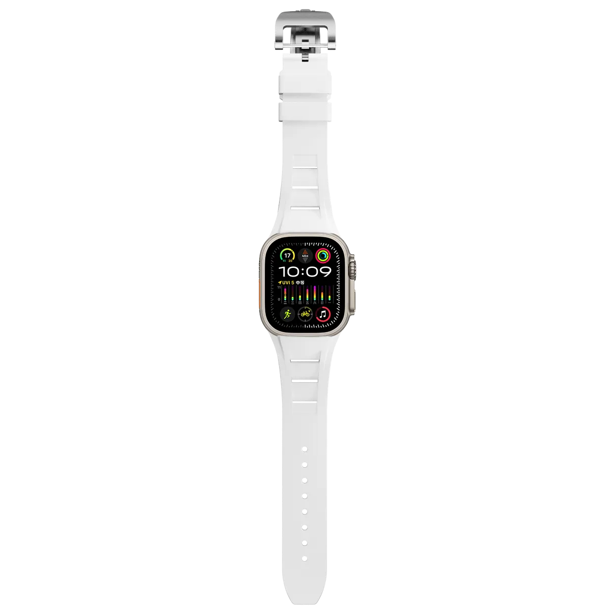 Apple Watch Ultra silicone band#color_white / silver