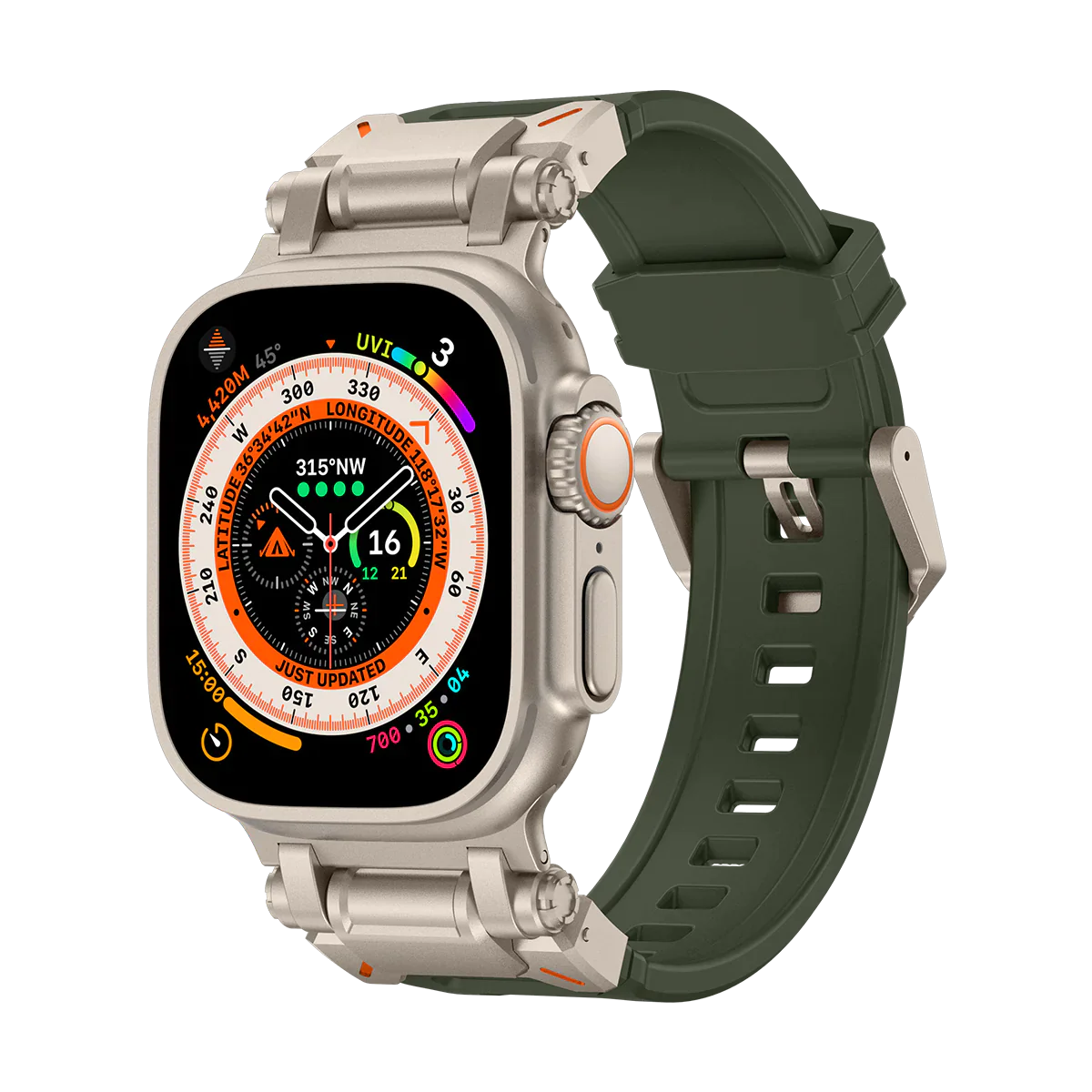 Apple Watch Ultra mech band#color_titanium green