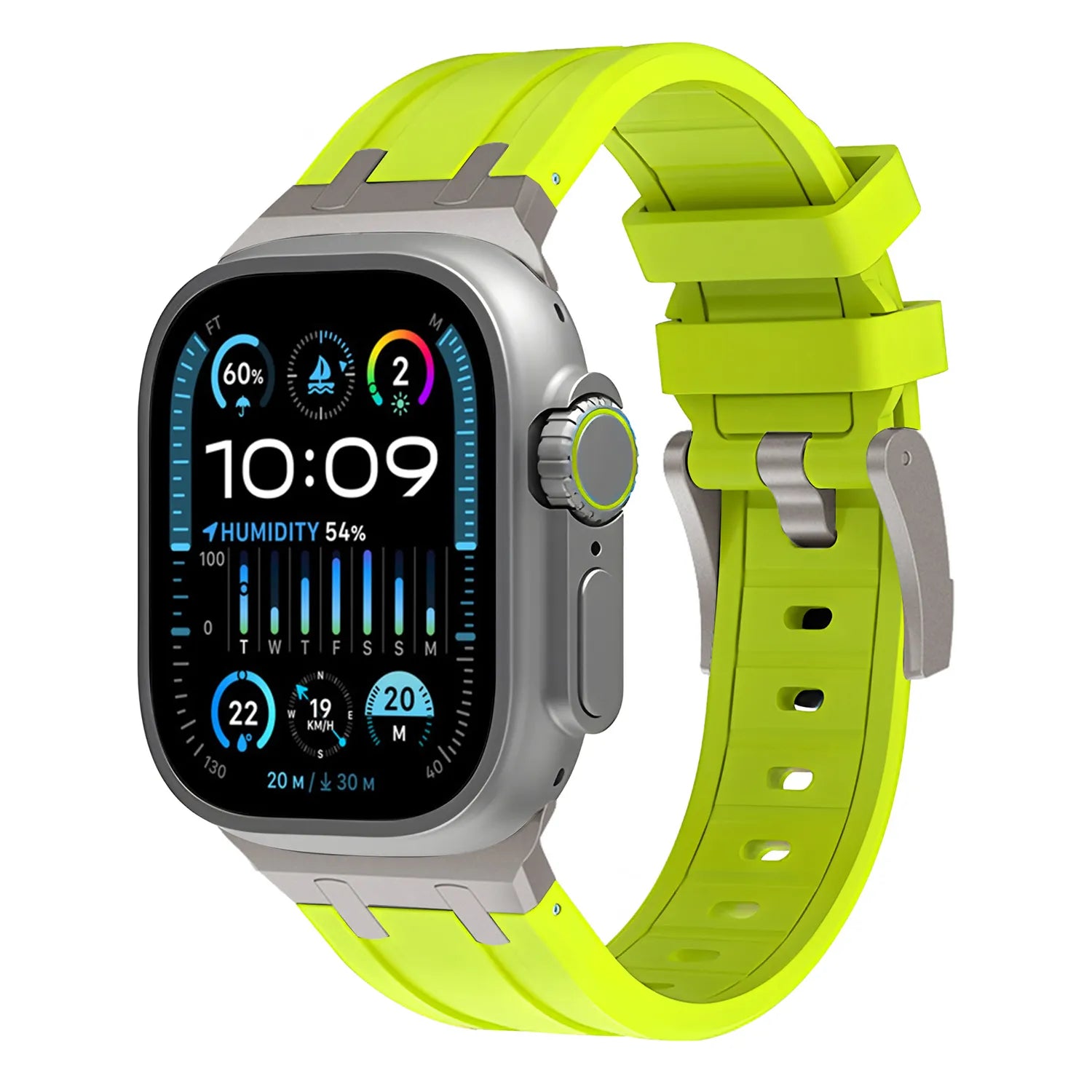 Apple Watch Ultra silicone band#color_neon green