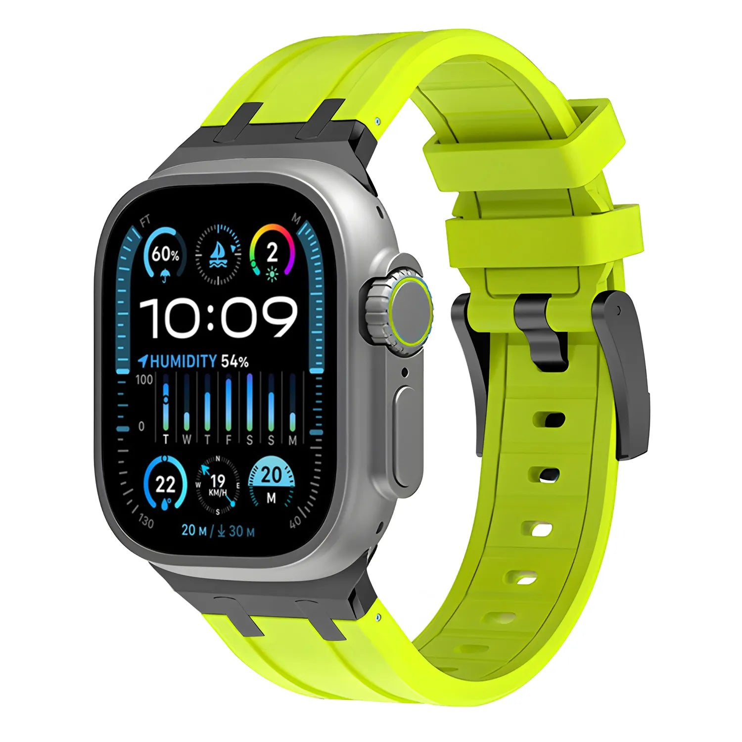 Apple Watch Ultra silicone band#color_neon green