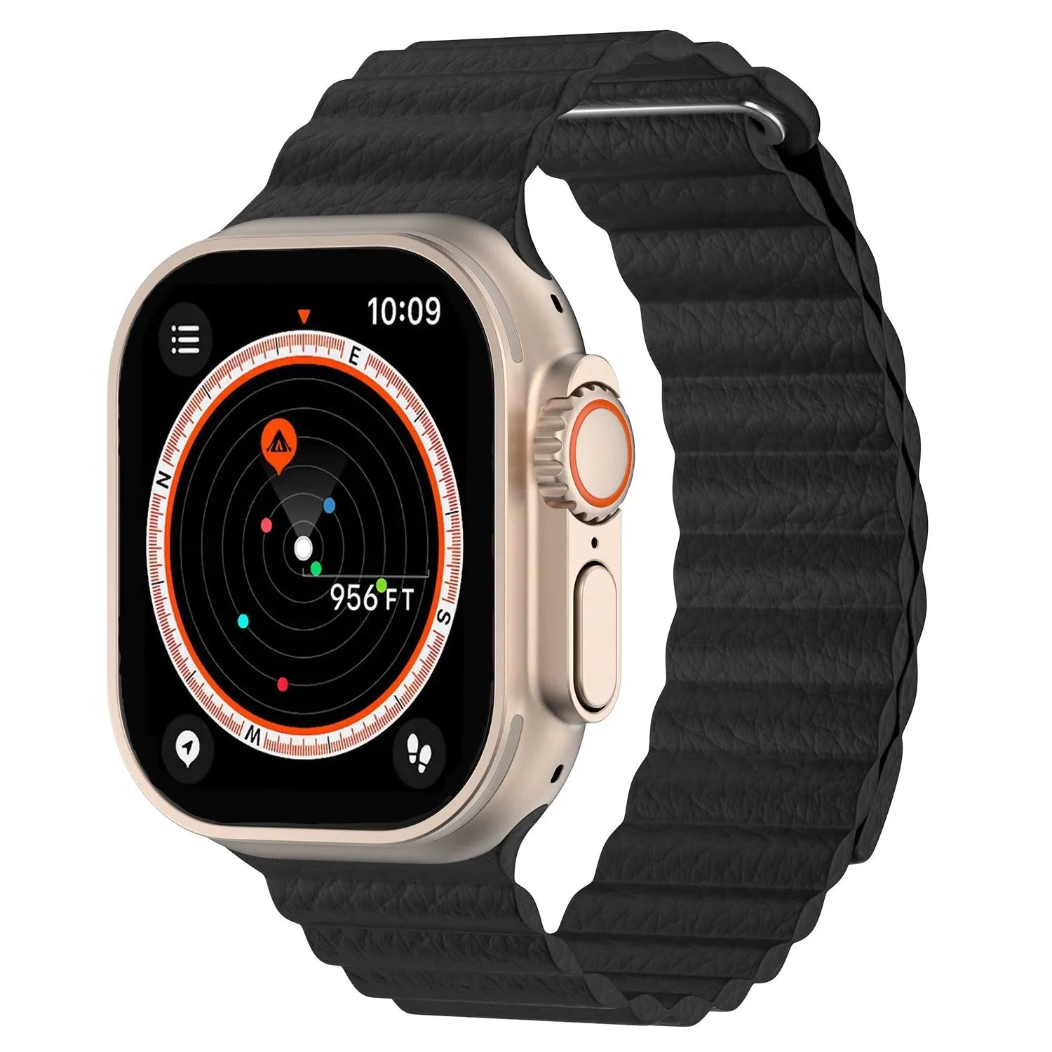 Apple Watch magnetic leather loop#color_black