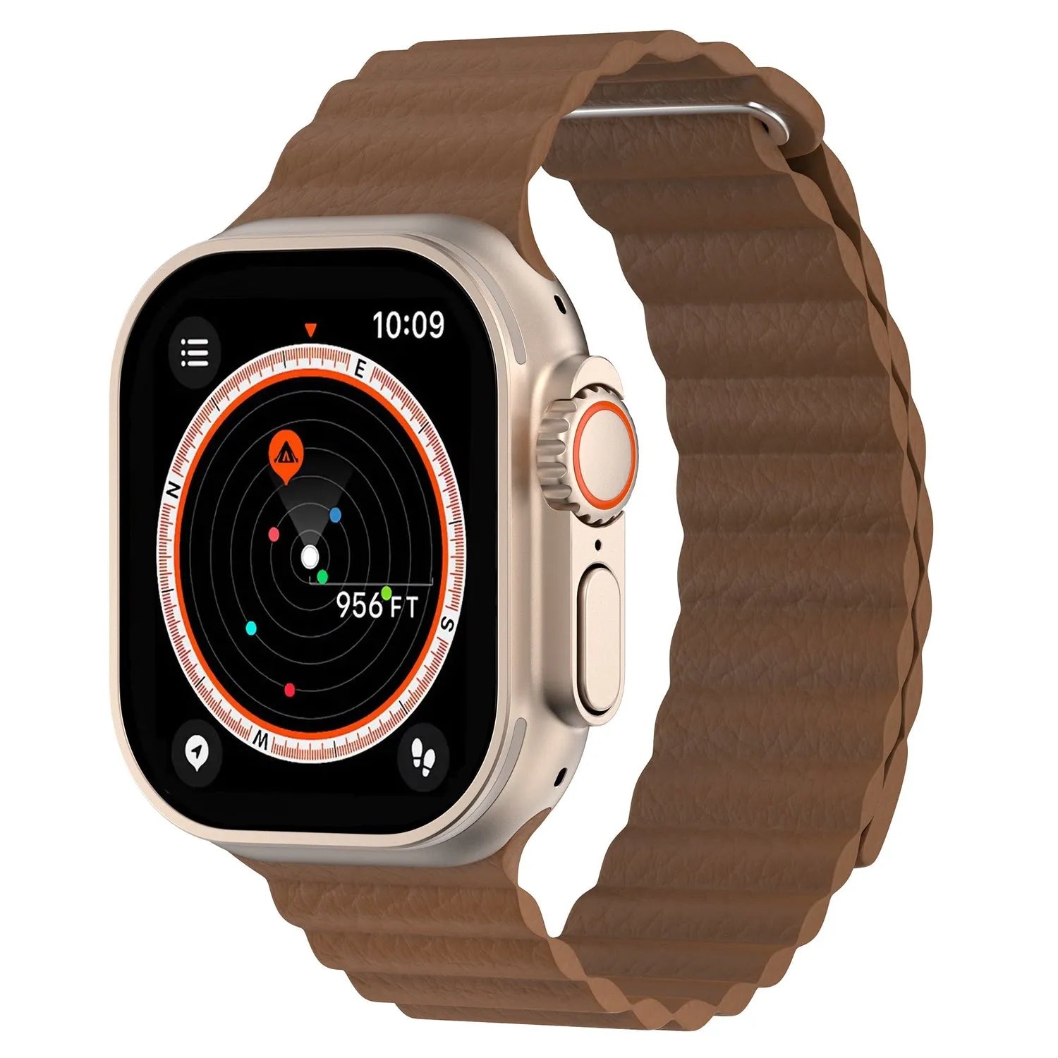 Apple Watch magnetic leather loop#color_brown