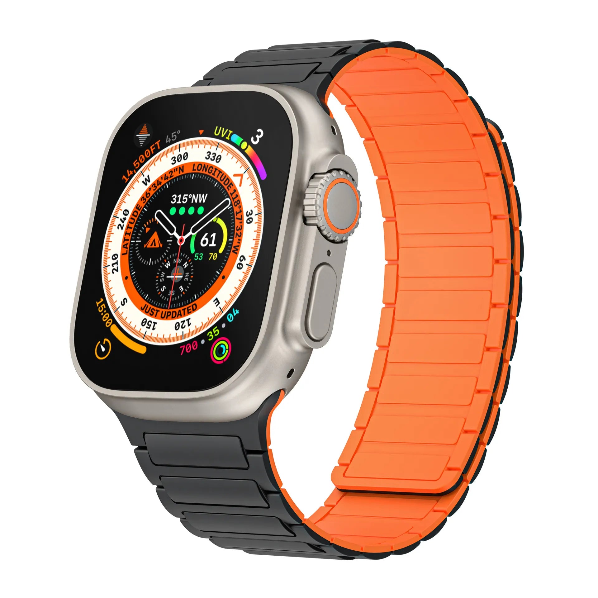 Apple Watch silicone strap#color_black orange
