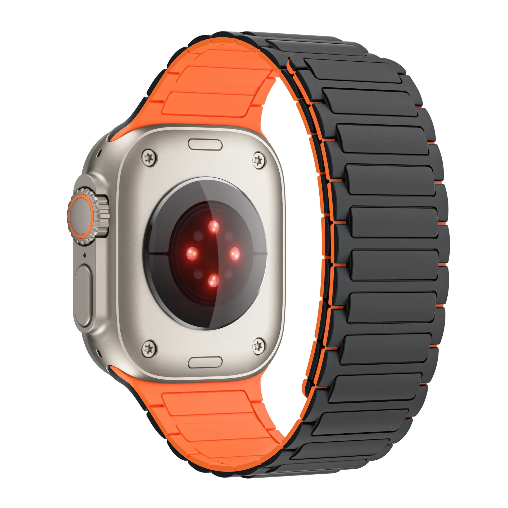 Apple Watch silicone strap#color_black orange