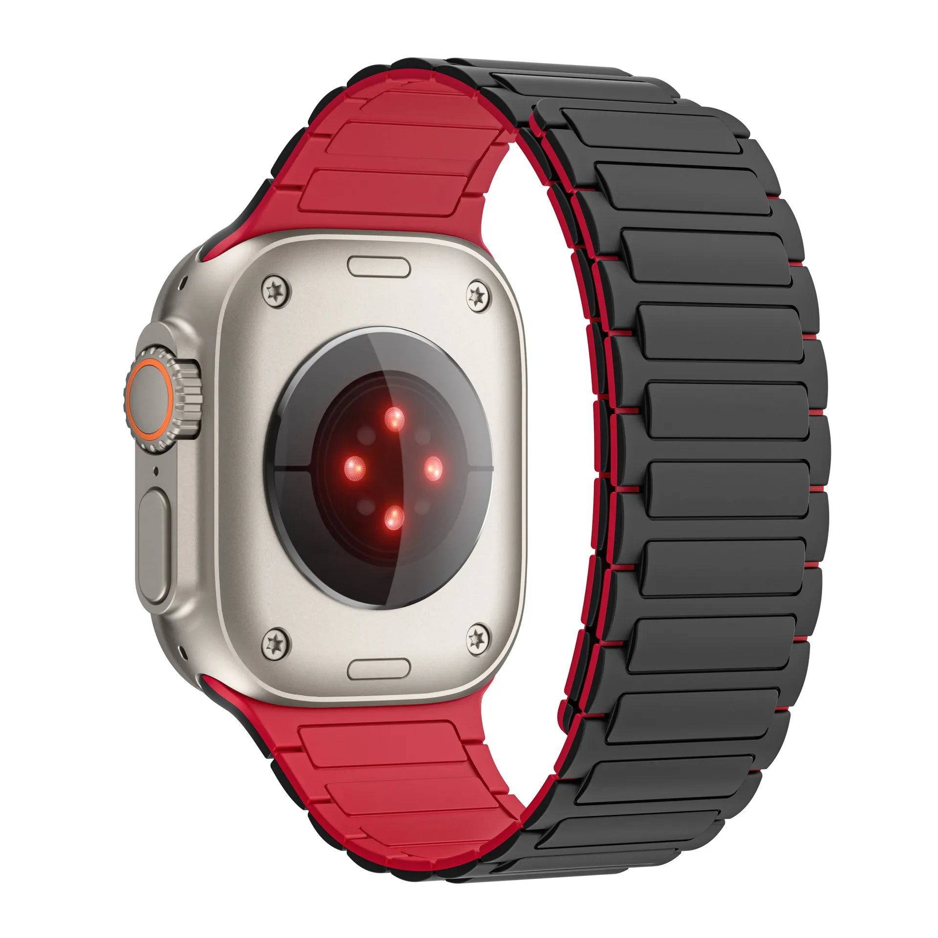 Apple Watch silicone strap#color_black red