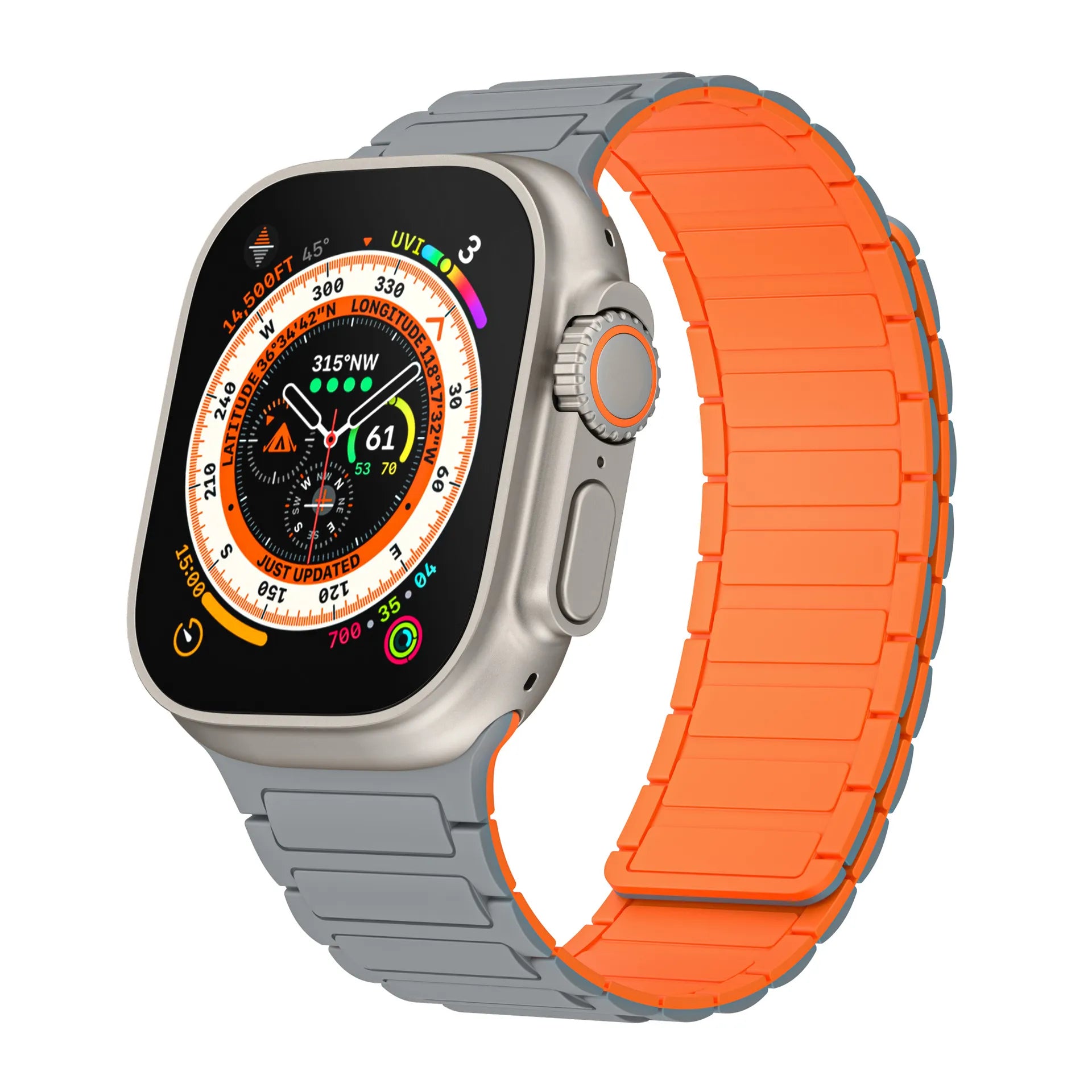 Apple Watch silicone strap#color_gray orange