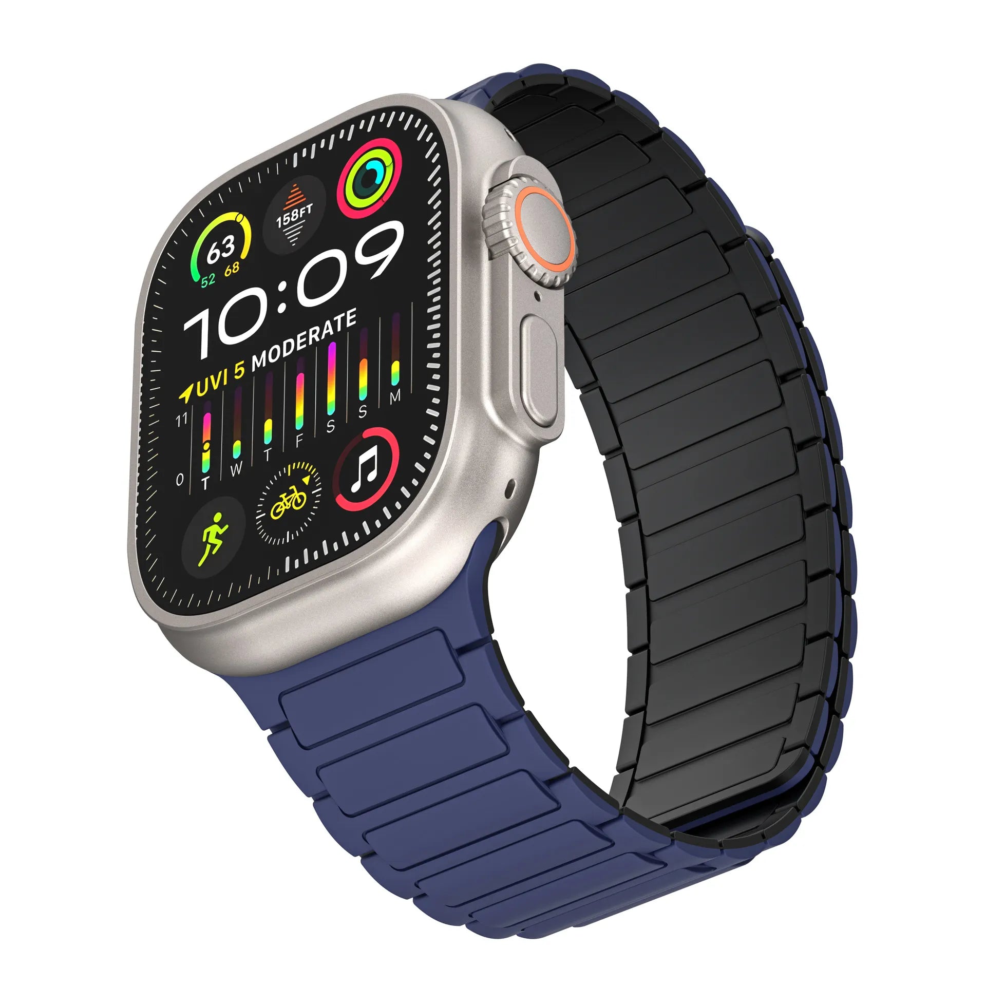 Apple Watch silicone strap#color_navy blue black