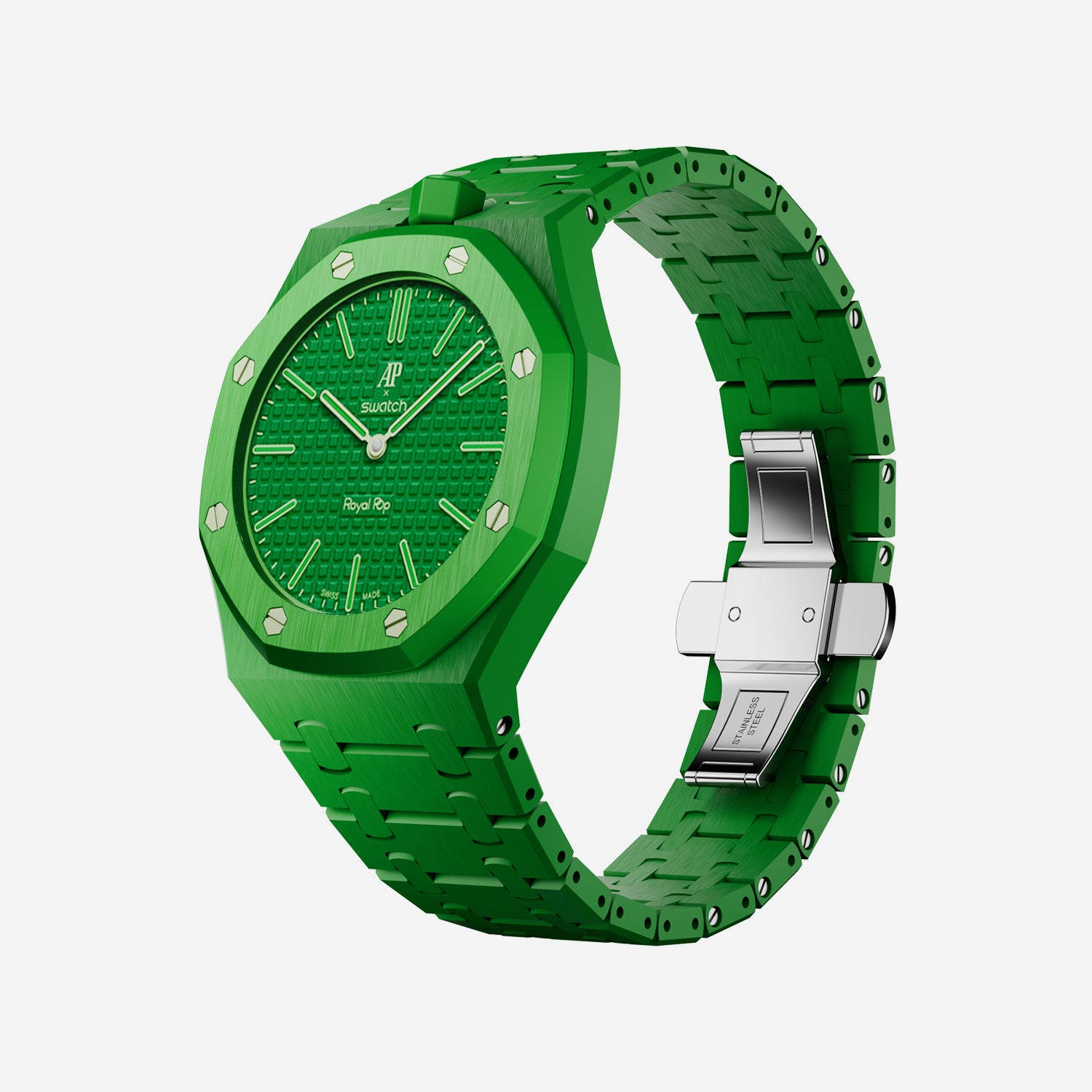 Bioceramic Strap & Case for AP x Swatch Royal Pop GREEN EIGHT