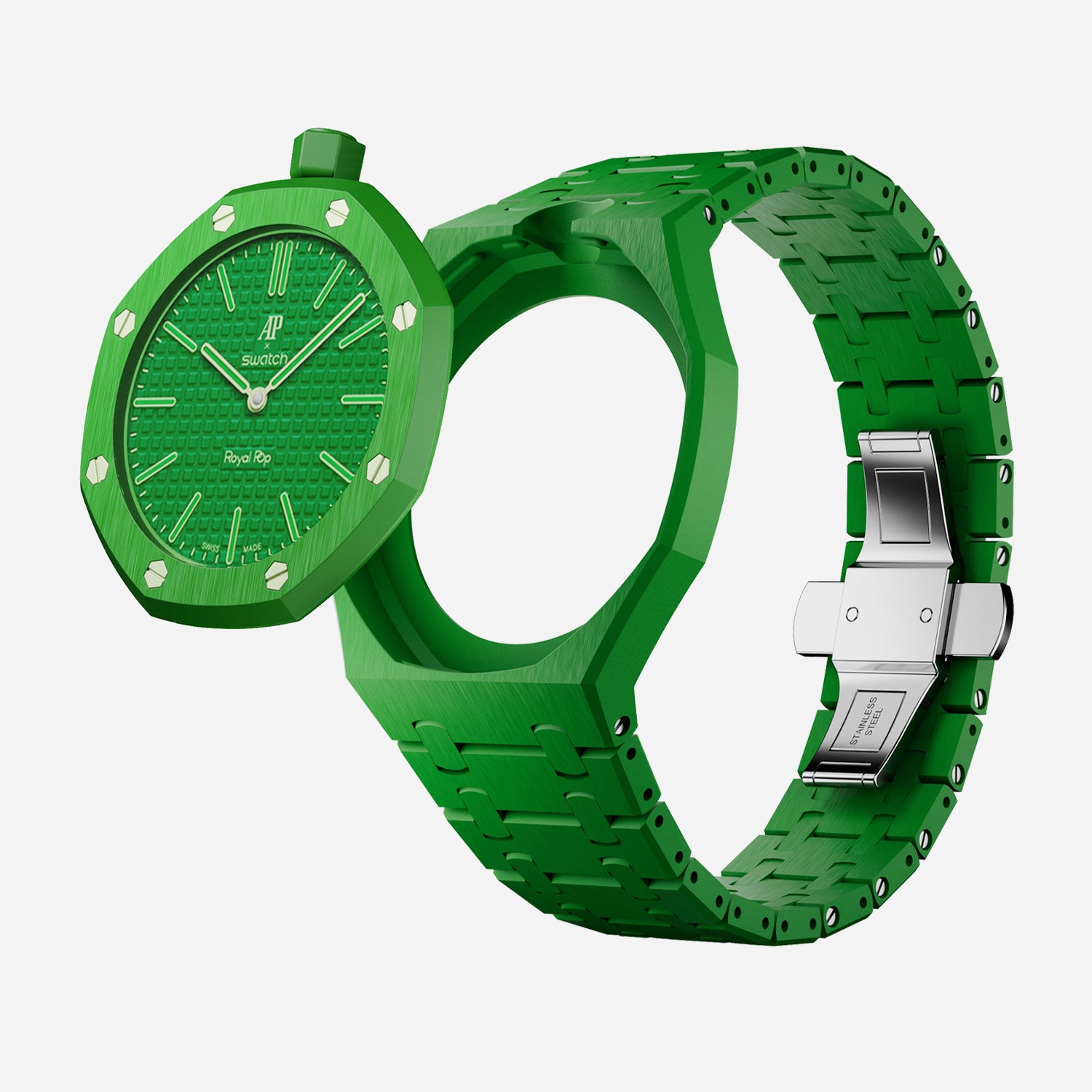 Bioceramic Strap & Case for AP x Swatch Royal Pop GREEN EIGHT