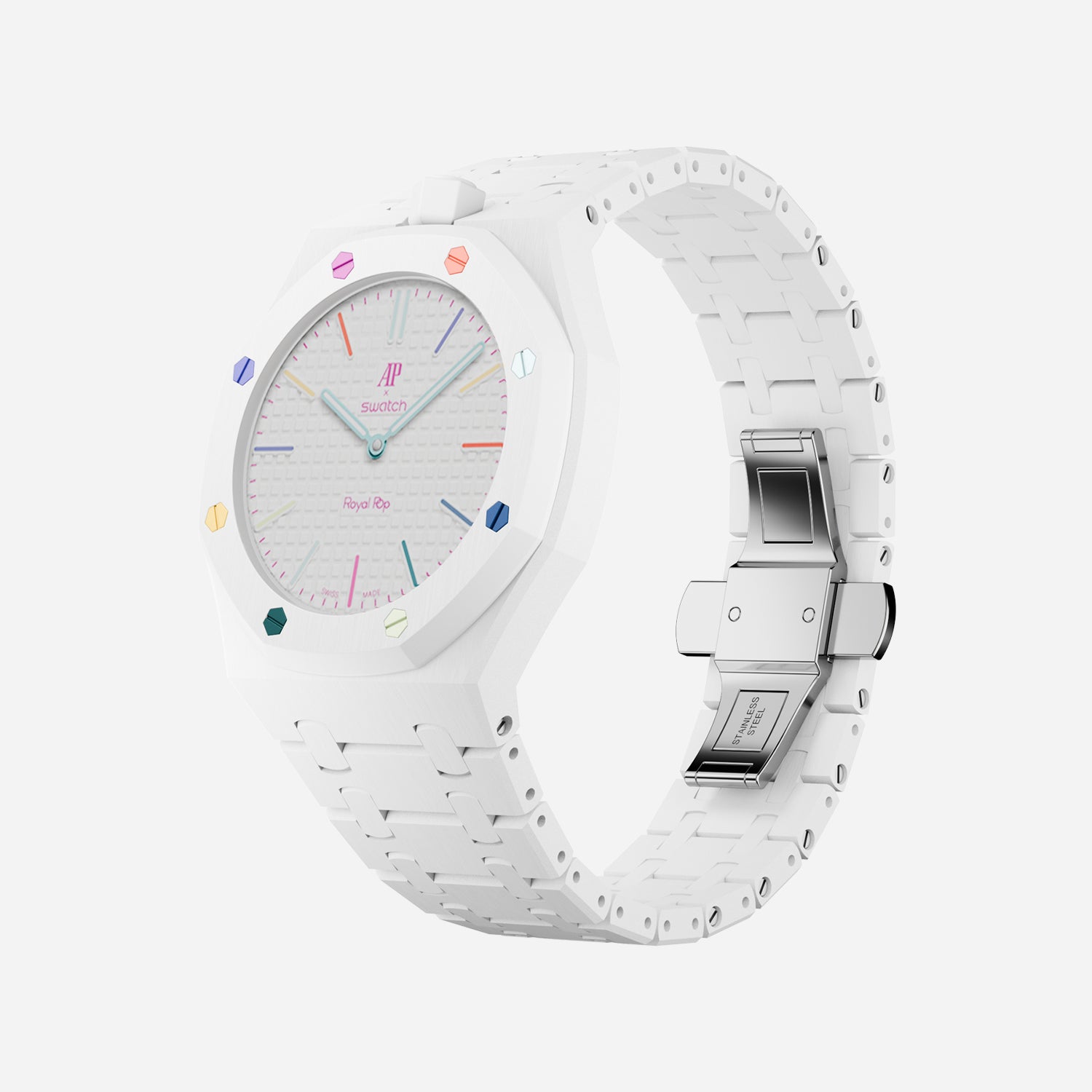 Bioceramic Strap & Case for AP x Swatch Royal Pop HUIT BLANC