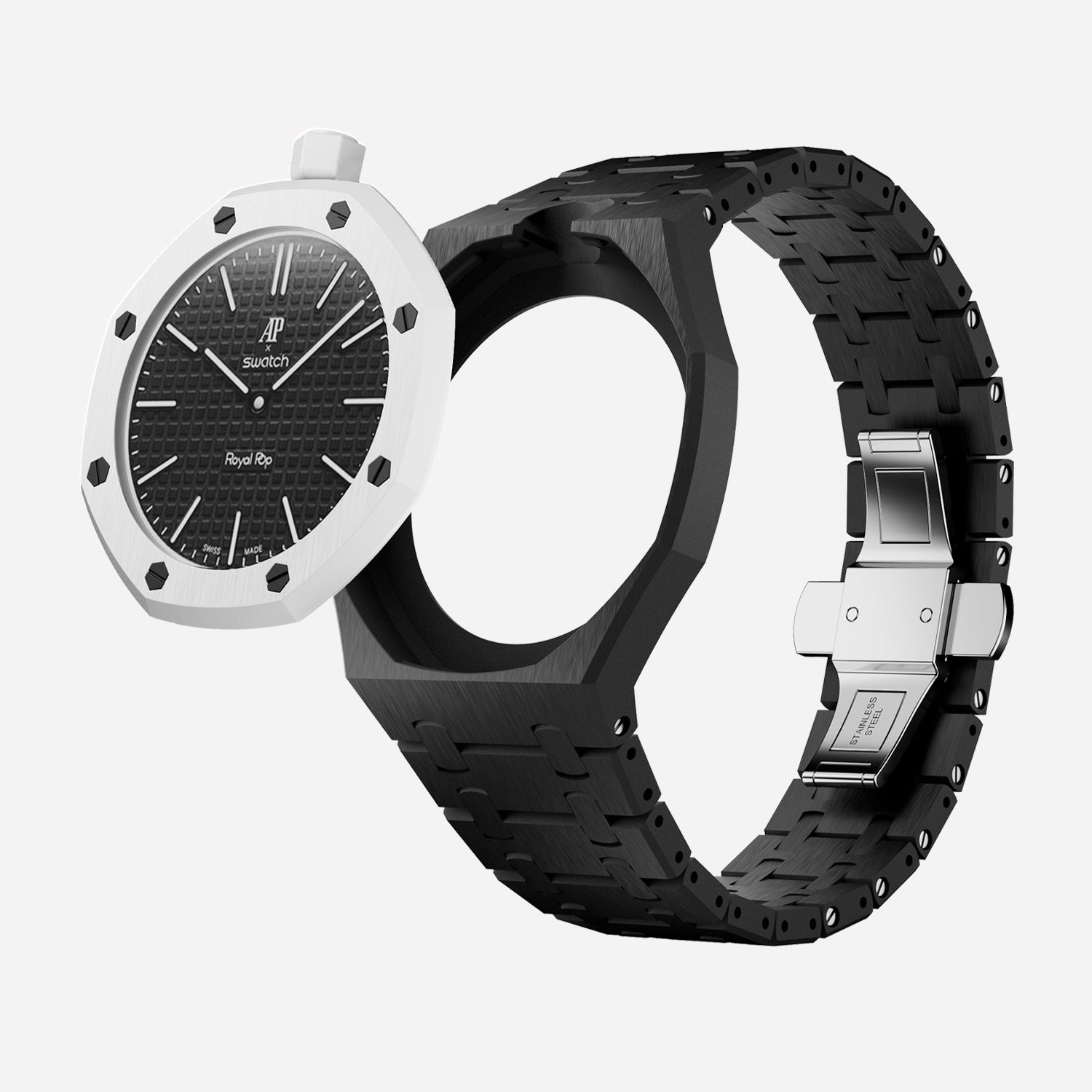 Bioceramic Bracelet & Case for AP x Swatch Royal Pop OCHO NEGRO