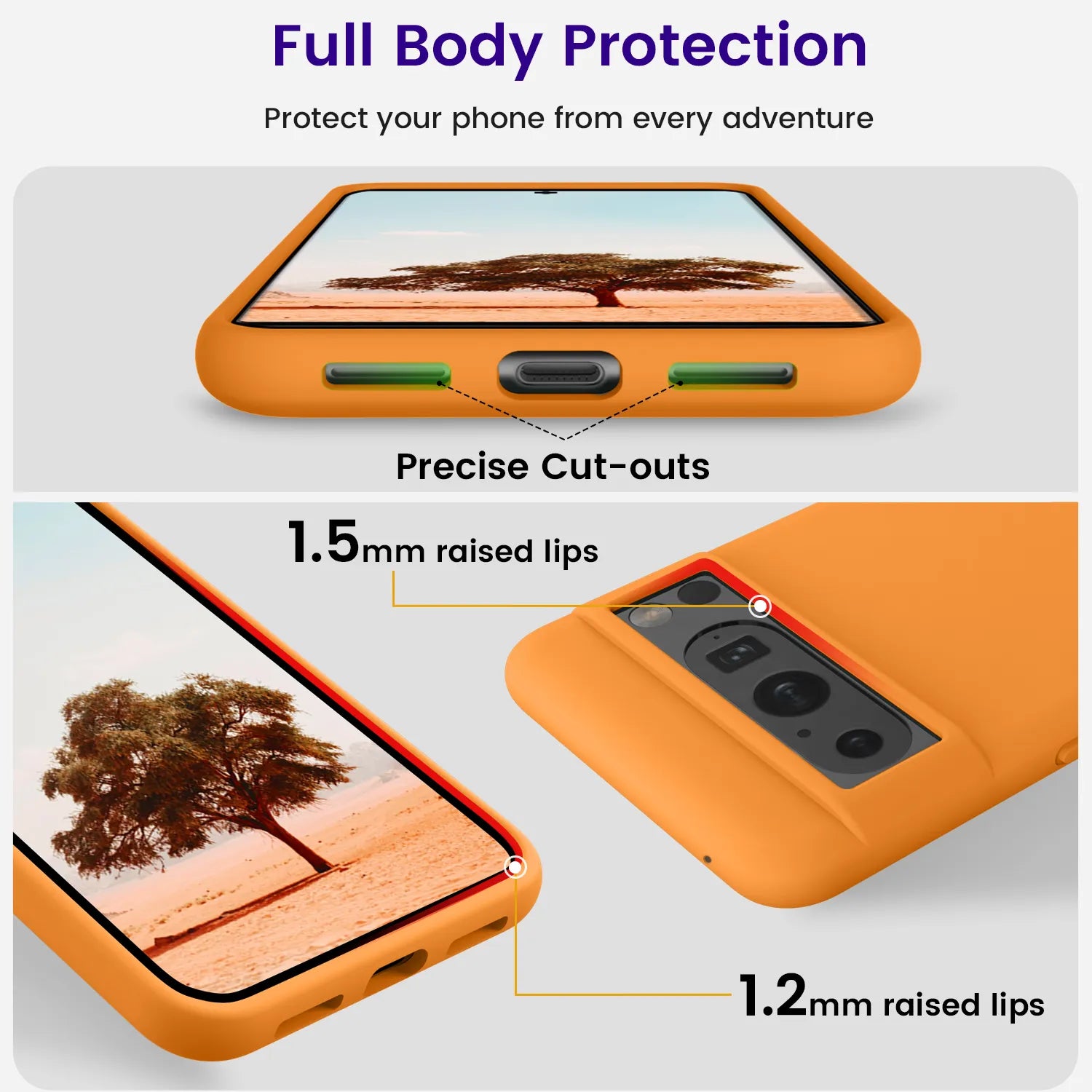 Pixel 8 Pro silicone case - apricot