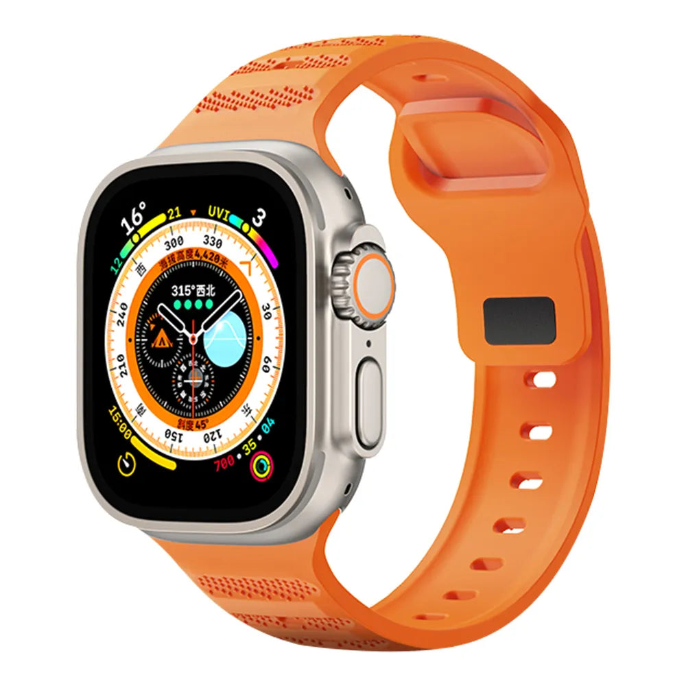 Waterproof Apple Watch Fluoroelastomer band#color_orange