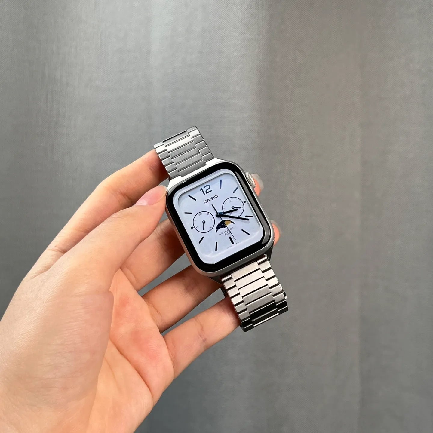 Apple Watch Magnetic Buckle Steel Band#color_silver