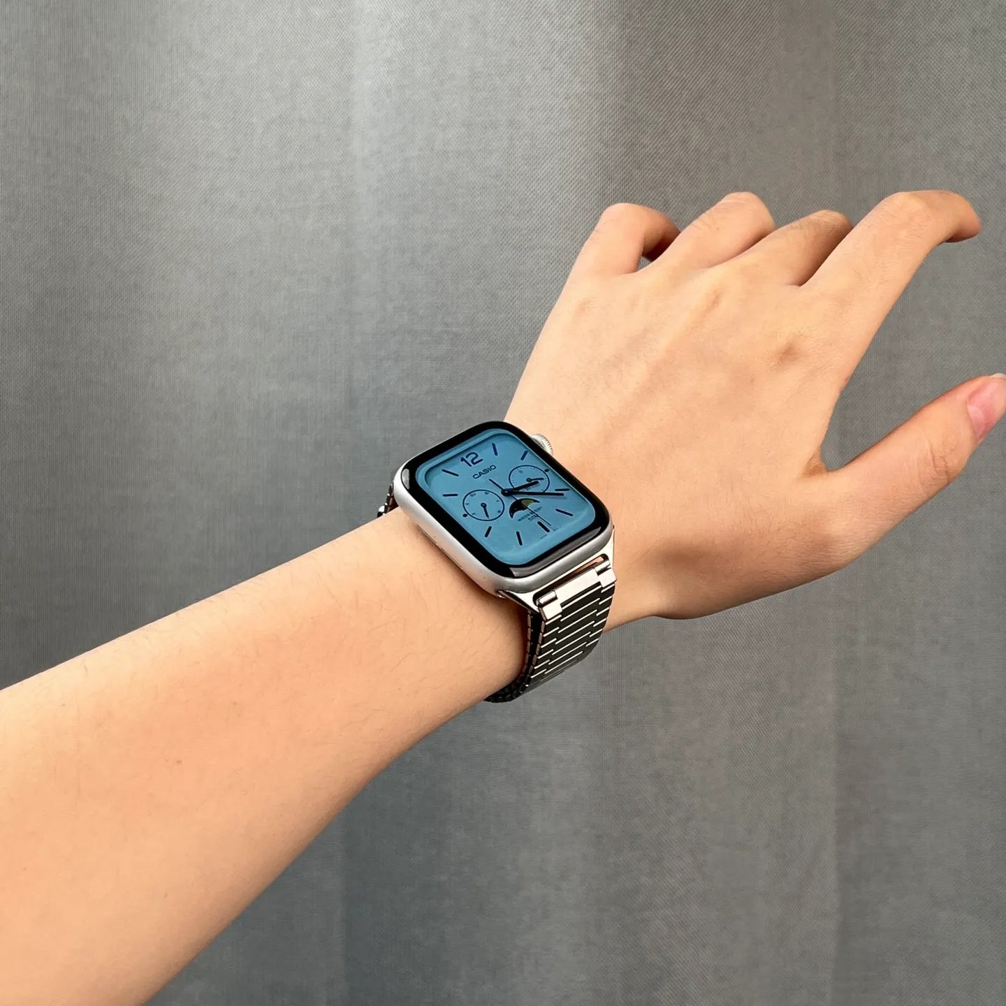 Apple Watch Magnetic Buckle Steel Band#color_silver