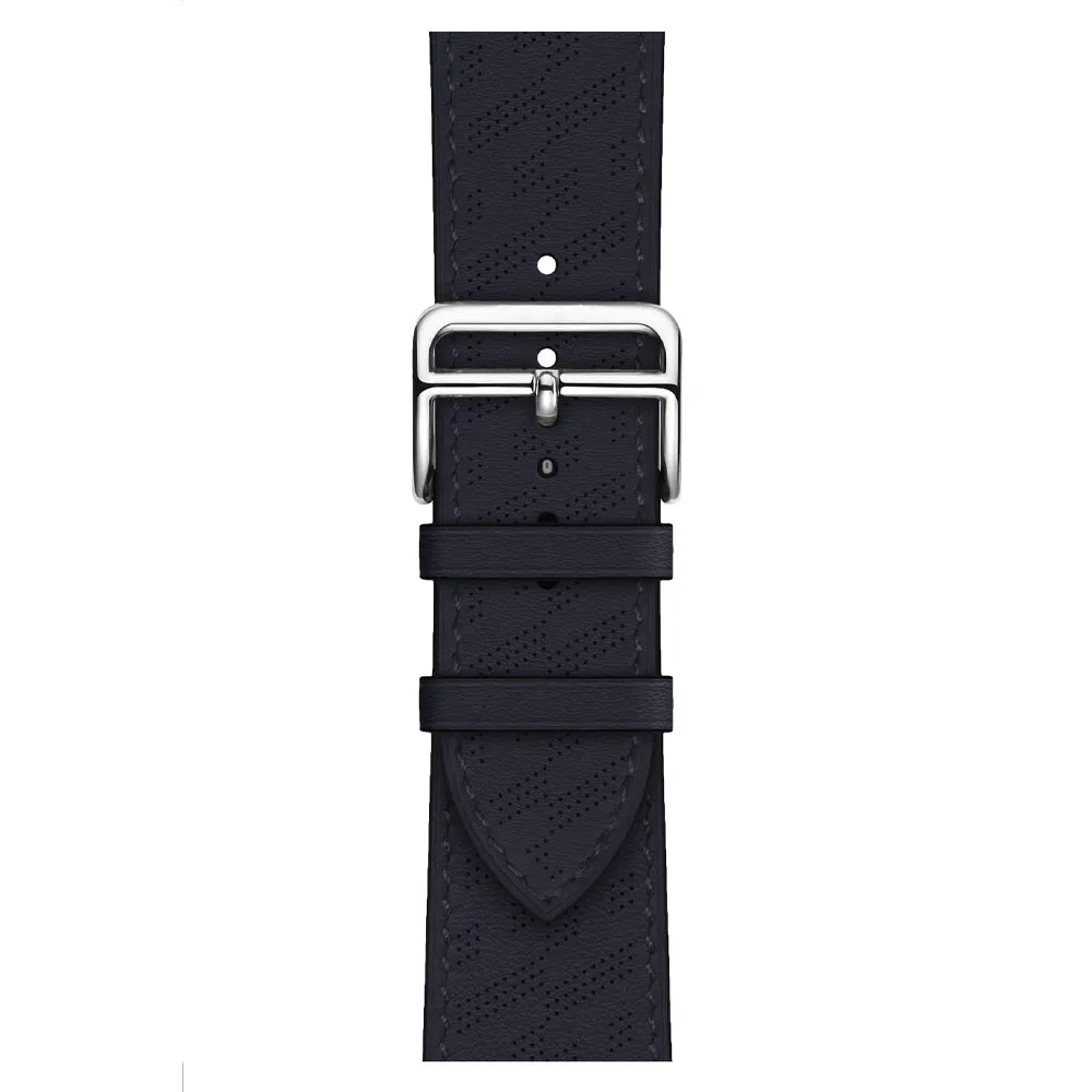 breathable Apple Watch leather band#color_midnight