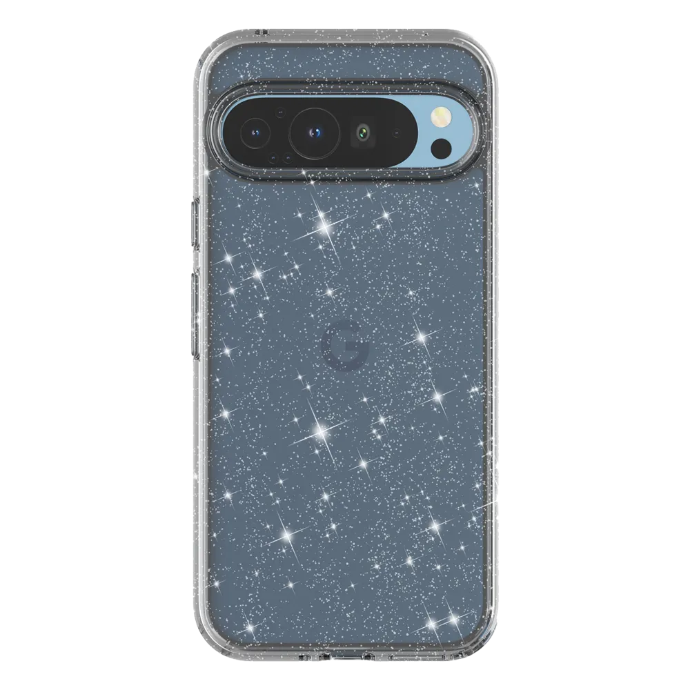 clear sparkly phone case New Clear Glitter Google Pixel 9 Case Transparent Black
