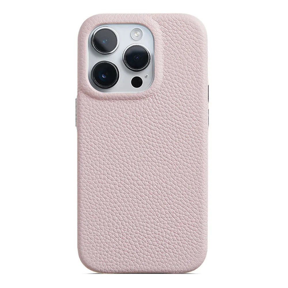 Leather iPhone case with MagSafe#color_ice pink
