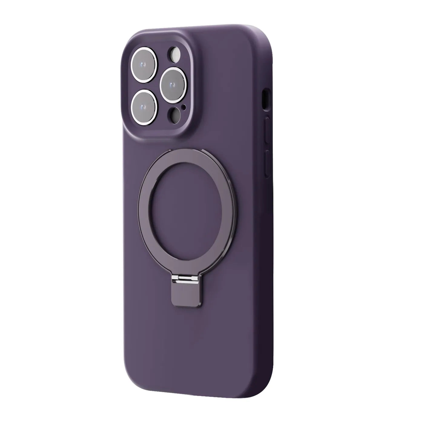 iPhone 14 Pro Max silicone case with stand - deep purple
