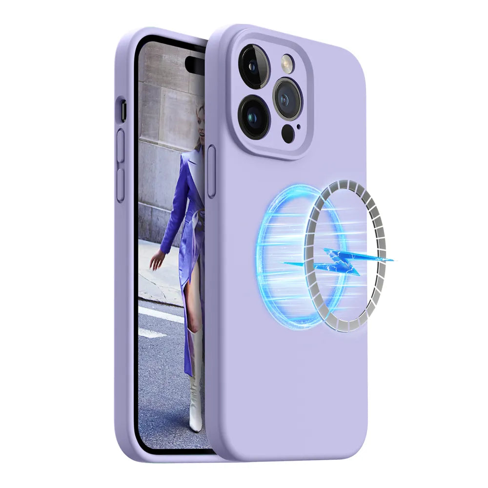 iPhone silicone case with MagSafe#color_light purple