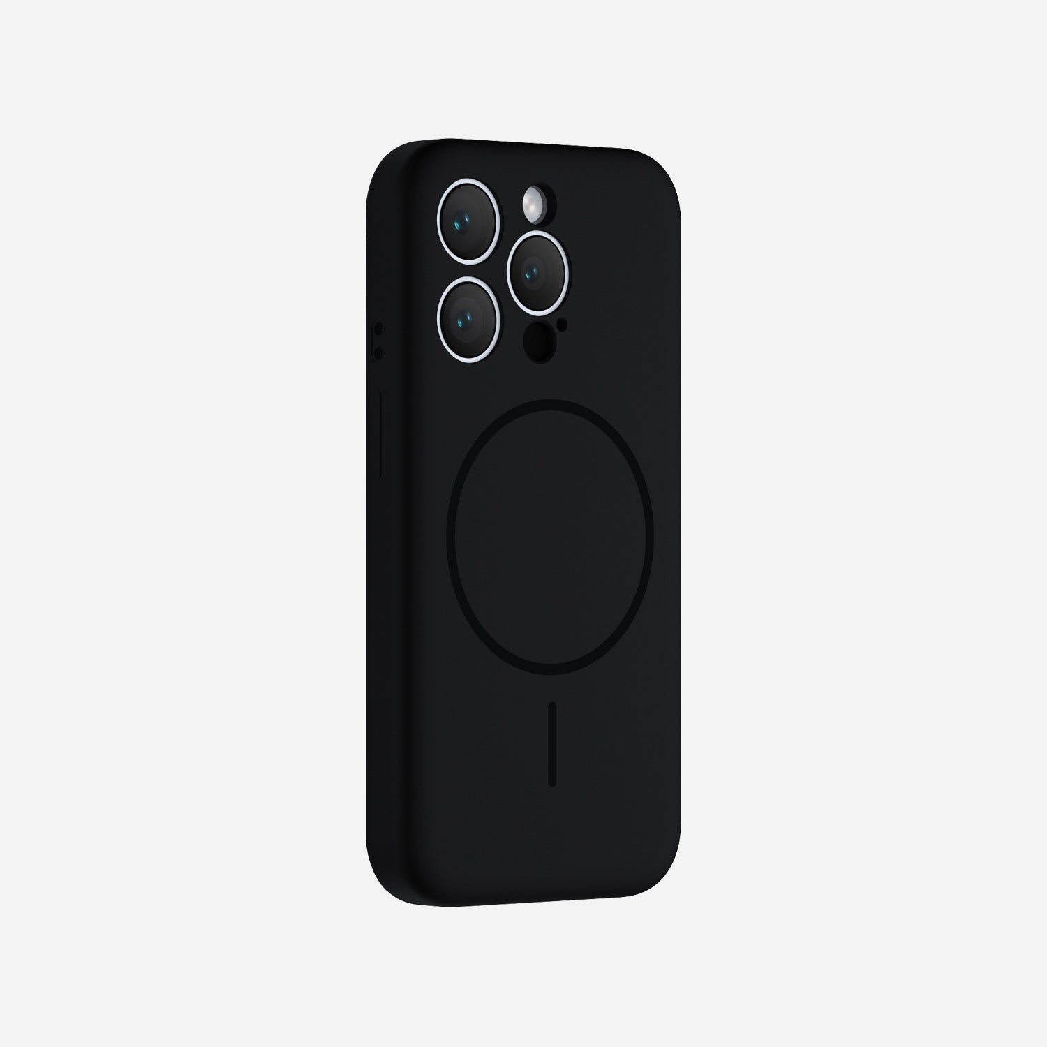 Magnetic iPhone 15 Pro Max silicone case#color_black