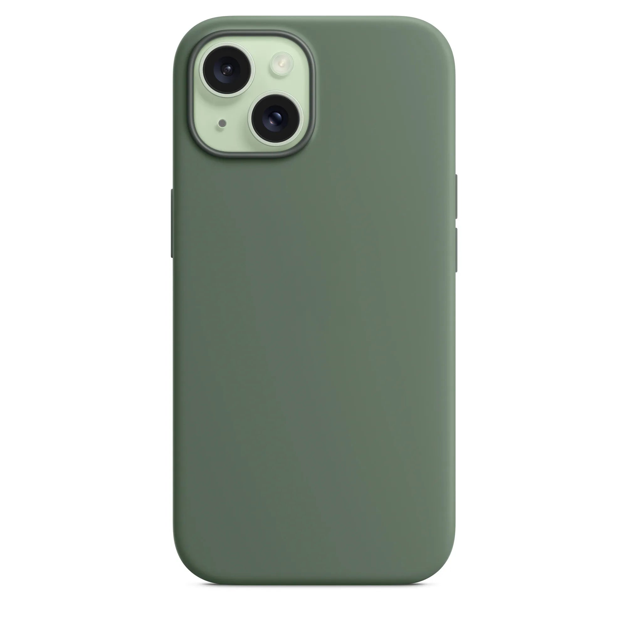 iPhone 15 Plus silicone case with MagSafe - calke green