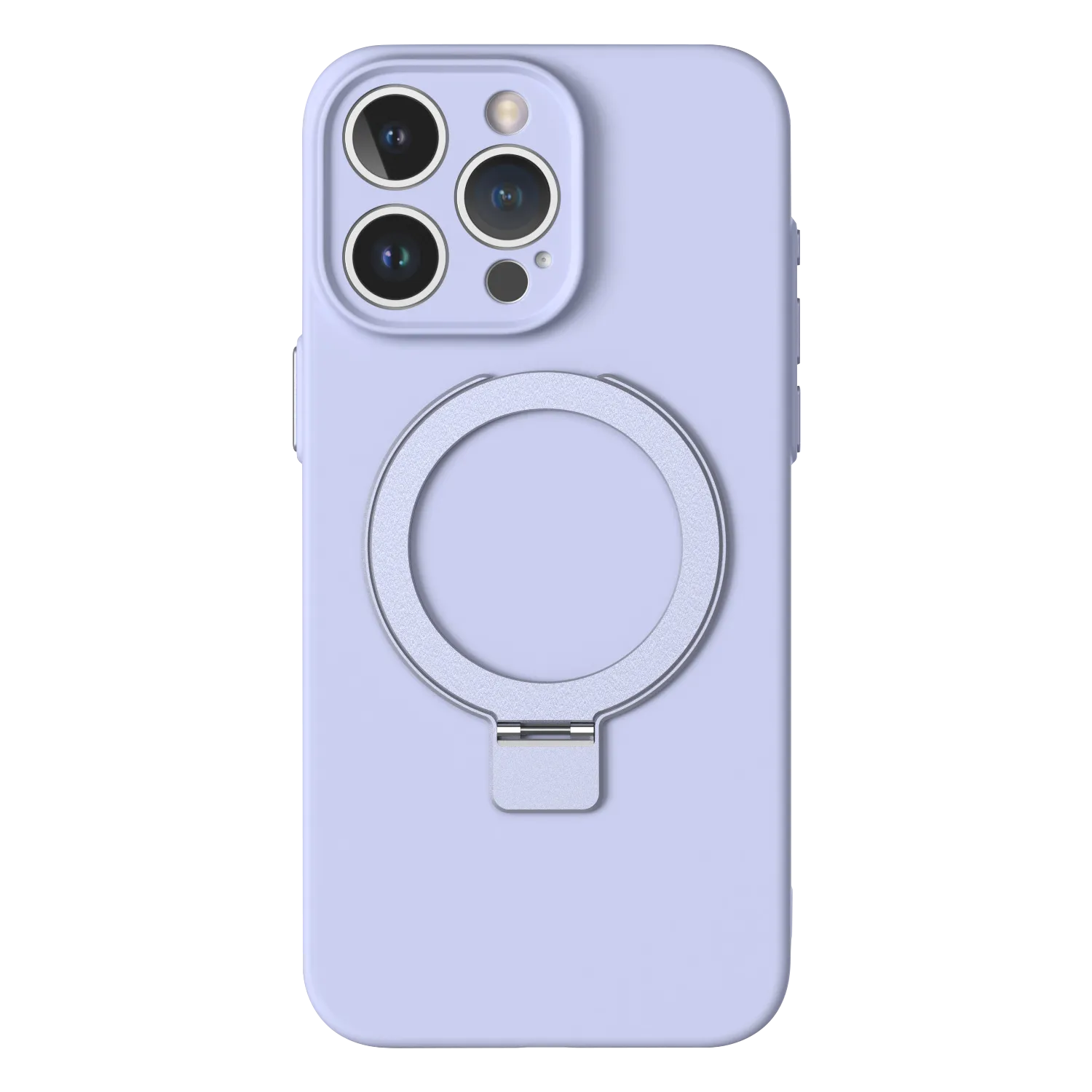 iPhone 15 Pro Max silicone case with stand - light purple