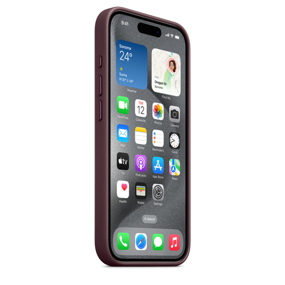 iPhone 15 Pro Max fine woven case with MagSafe#color_mulberry