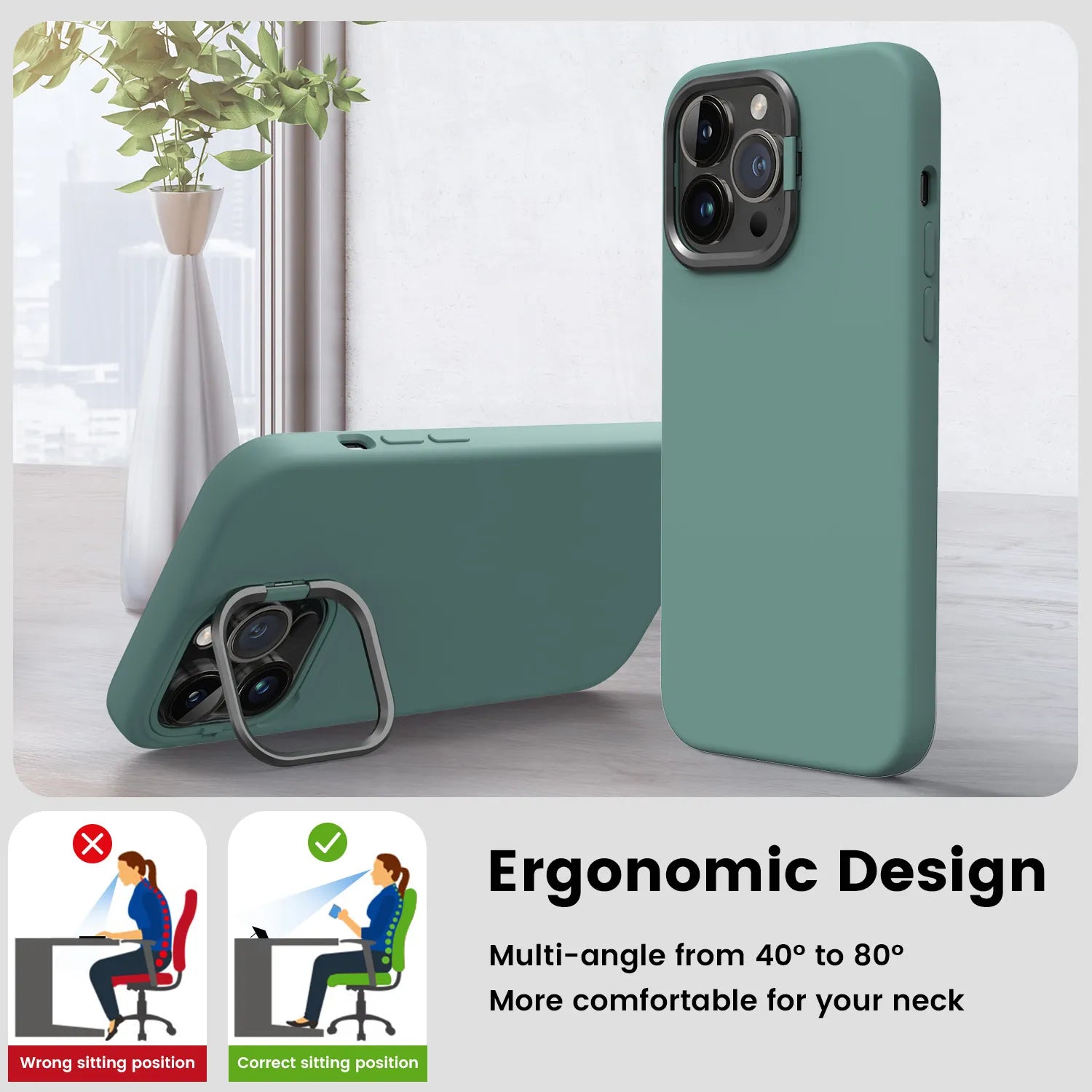 iPhone Silicone Case with Stand