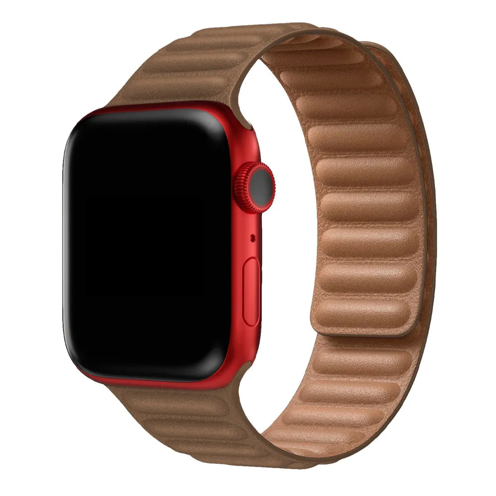 Apple Watch leather link band#color_brown