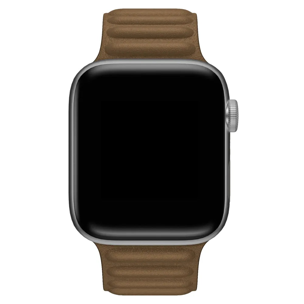Apple Watch leather link band#color_brown