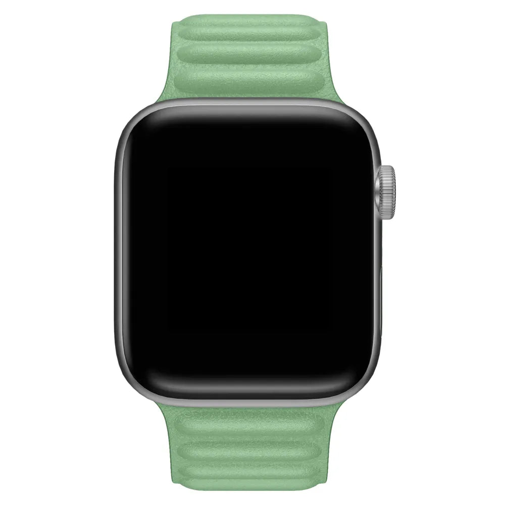 Apple Watch leather link band#color_ice green