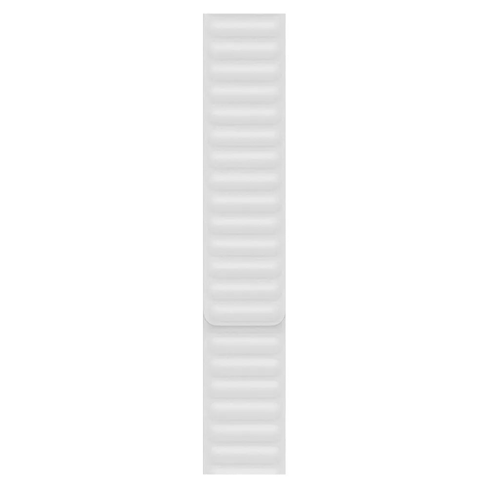 Apple Watch leather link band#color_white