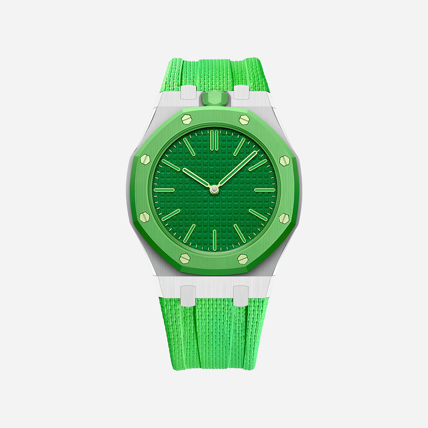 Rubber Strap & Case for AP x Swatch Royal Pop GREEN EIGHT
