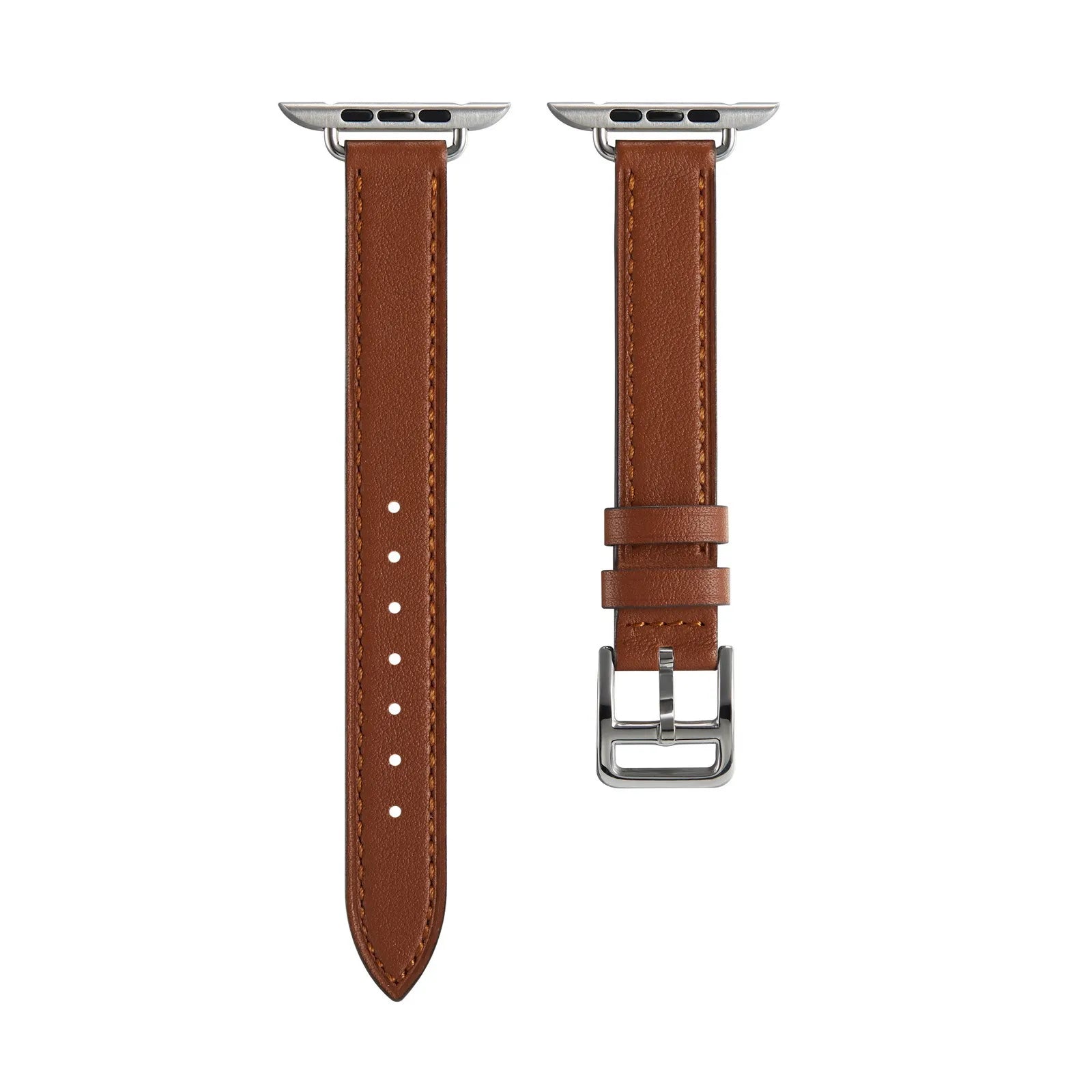 slim Apple Watch leather band#color_brown