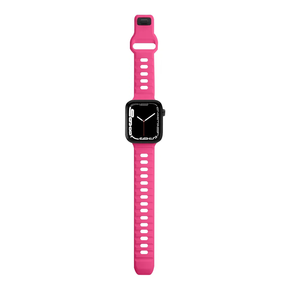 waterproof Apple Watch silicone band#color_barbie pink