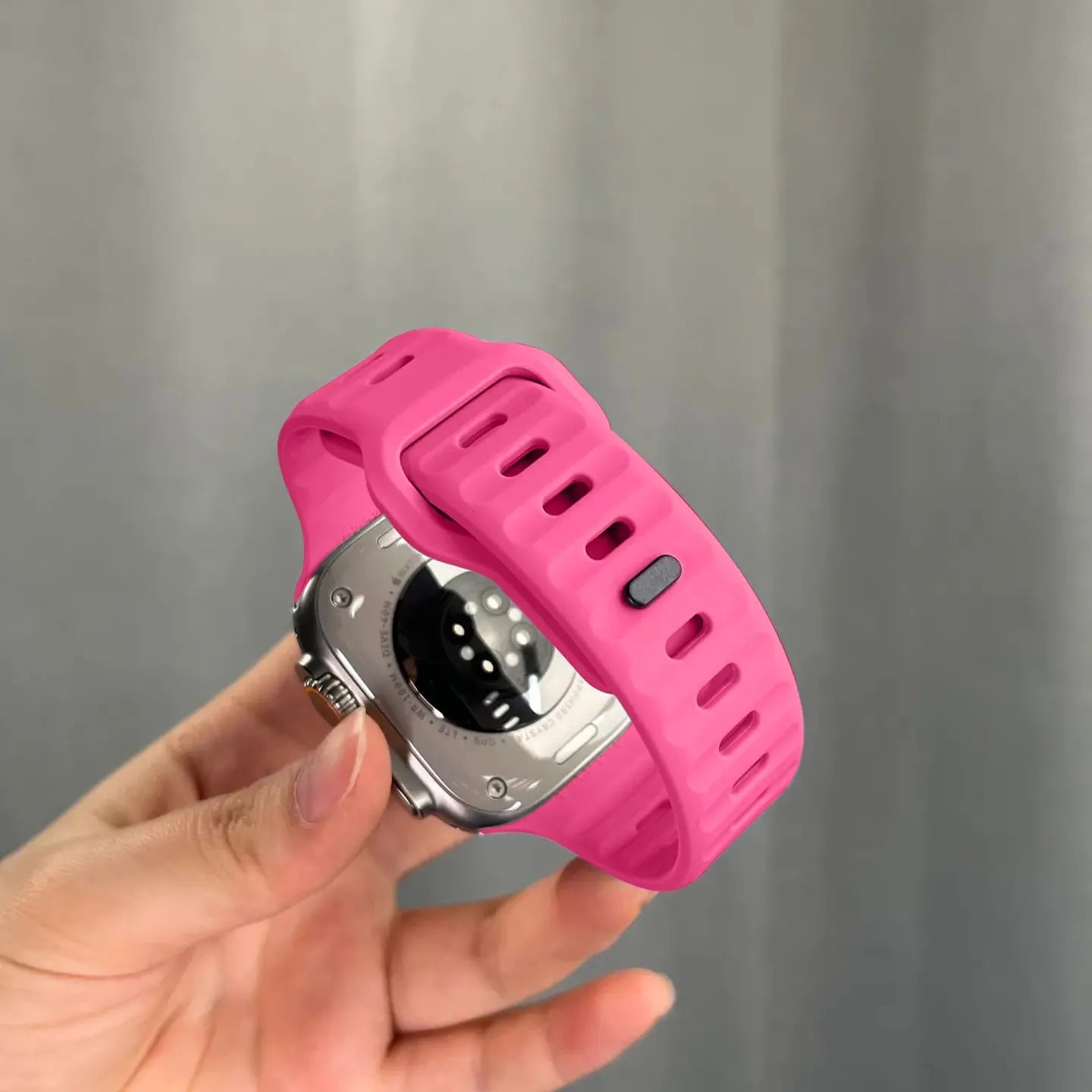 waterproof Apple Watch silicone band#color_barbie pink