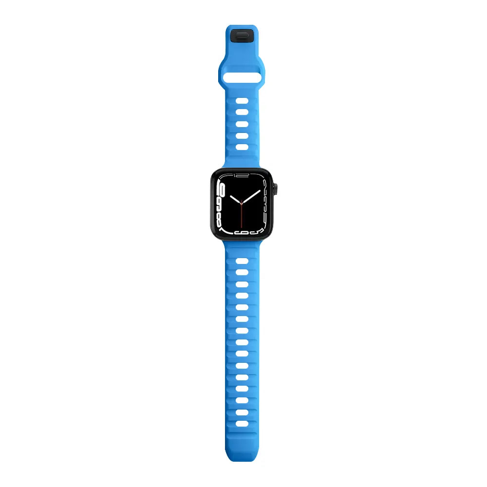 waterproof Apple Watch silicone band#color_electric blue
