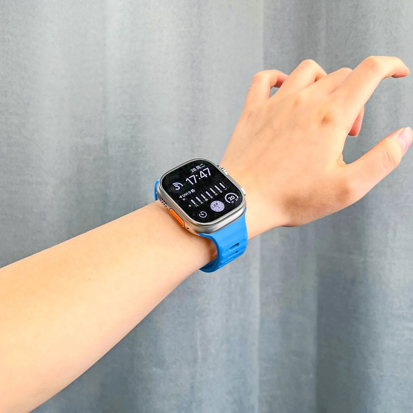 waterproof Apple Watch silicone band#color_electric blue